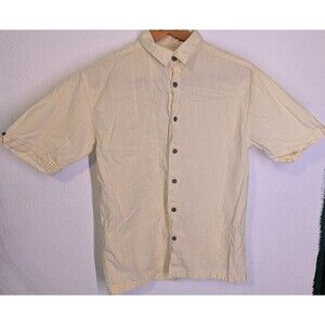 Cafe Luna Adult Mens Button Up Shirt Yellow Size S Small (846m)